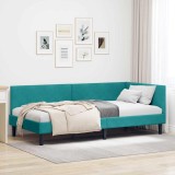 vidaXL Cadru de pat colțar Altele cu headboard Turcoaz 80 x 200 cm