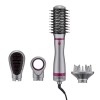 Uscator de par multifunctional 4 in 1, 1200W, 3 trepte, aer cald, uscare, netezire, ondulare, difuzor, gri/roz