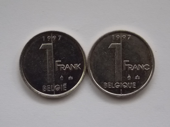 LOT 2 MONEDE DIFERITE BELGIA- 1 FRANK/FRANC 1997