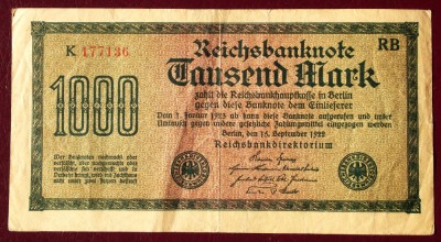 Germania 1.000 1000 Mark 1922 seria rosie 136 ** foto