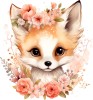 Sticker decorativ, Vulpe, Portocaliu, 64 cm, 1351STK-9