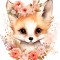 Sticker decorativ, Vulpe, Portocaliu, 64 cm, 1351STK-9