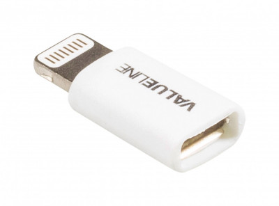 Adaptor iPhone Lightning tata - micro USB mama alb Valueline foto