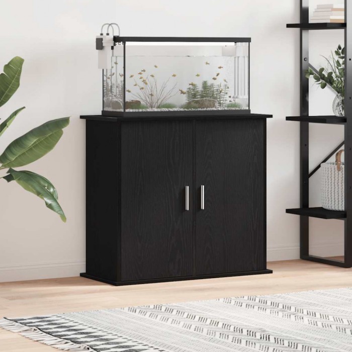 Gossi suport acvariu stejar negru 81x36x73 cm lemn prelucrat