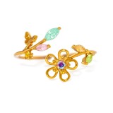 Cumpara ieftin Inel placat cu aur cu zirconii flori