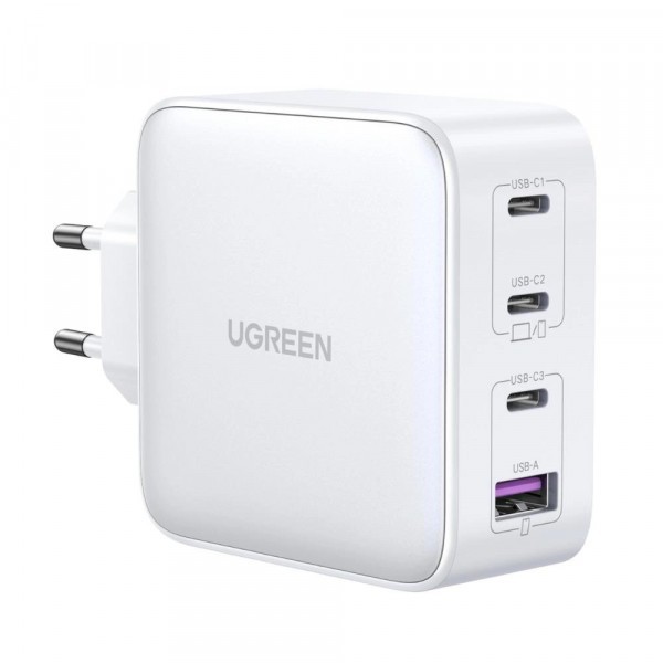 Incarcator Retea UGREEN CD226, 100W, 5A, 1 x USB-A - 3 x USB-C, Alb