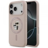 Husa MagSafe pentru Apple iPhone 18 Pro Max / 17 Pro Max, Karl Lagerfeld, Silicone Ring Karl &amp; Choupette, Roz