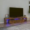 VidaXL Comodă TV cu lumini LED, stejar fumuriu,200x36,5x40cm
