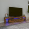vidaXL Comodă TV cu lumini LED, stejar fumuriu,200x36,5x40cm