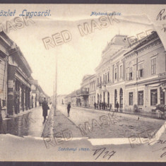 4658 - LUGOJ, Timis, street stores, Litho, Romania - old postcard - used - 1902