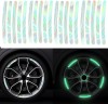 Set 20 Stickere Reflectorizante Auto Moto Biciclete Jante Roti Universal Dactylion, Vizibilitate Mare, Impermeabile, Siguranta Rutiera