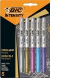 Marker permanent Marking Metalic, diverse modele, 5 culori/set