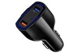 &Icirc;ncărcător auto, 2x USB, 1x USB-C, plastic, negru, Oem
