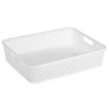 Cos de depozitare din plastic alb perforat, cu manere, 5.5L, CMCLASS