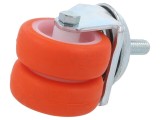 Roată de transport dublă &Oslash;50mm ELESA GANTER, sarcină 142kg, filet M10