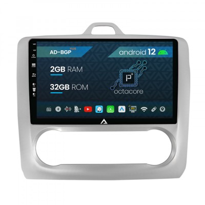 Navigatie Ford Focus MK2 2004-2011, Clima Automata, Android 12, P-Octacore 2GB RAM + 32GB ROM, 9 Inch - AD-BGP9002+AD-BGRKIT117 foto