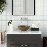 VidaXL Chiuvetă de baie, crem mat, ceramică, rotund
