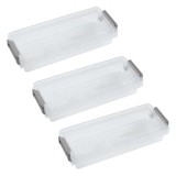 Set 3 Cutii pentru depozitare, 20,4x8x3,7 cm, Transparent