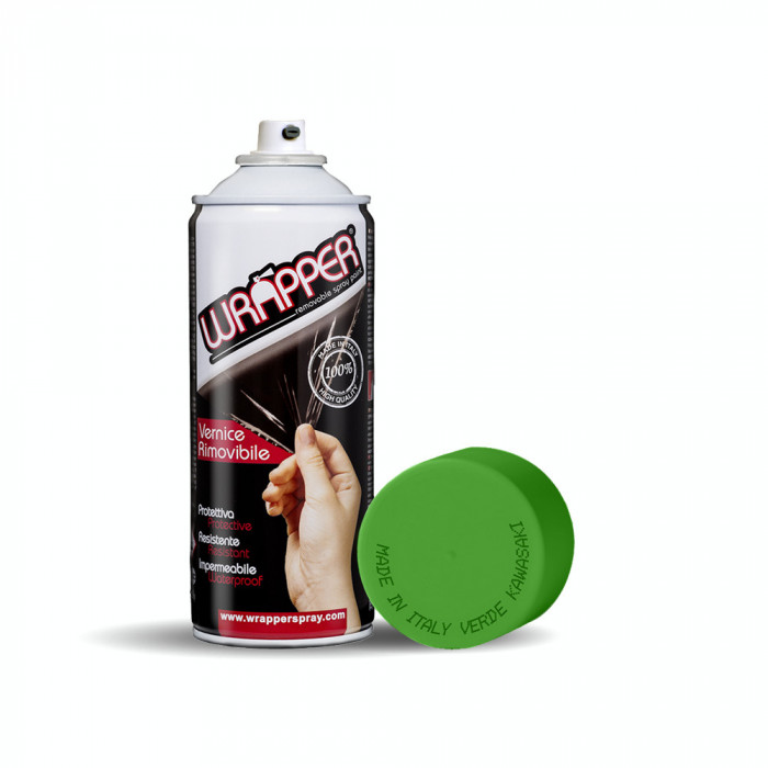 Vopsea spray cauciucata Wrapper 400ml - Verde Kawasaki Garage AutoRide