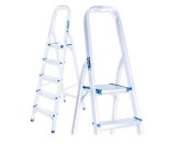 Scara pliabila din aluminiu cu 5 trepte, inaltime de lucru 3 m, capacitate maxima 150 kg, Geko G02417