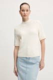 Abercrombie &amp; Fitch pulover din amestec de lana femei, culoarea bej, cu turtleneck, KI150-4339