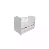 Cumpara ieftin Patut Eurogloria Como culisant cu sertar - Alb cu Bej + Saltea cocos confort 120 x 60 x 12 cm