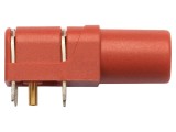 Soclu Banană 4mm 24A 1kV Roșu Aurit PCB Poliamidă