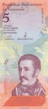 5 BOLIVARI 2018 VENEZUELA UNC