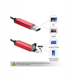 2 in 1 Endoscop 7mm Camera OTG USB pentru Android-Lungime 1 Metru-Culoare Roșu, Oem