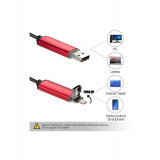 2 in 1 Endoscop 7mm Camera OTG USB pentru Android-Lungime 1 Metru-Culoare Roșu