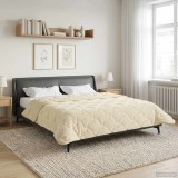 vidaXL Pilotă de vară Crem 220 x 260 cm Microfibră și fleece Teddy 42026227