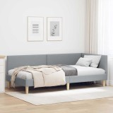 vidaXL Cadru de pat colțar Altele cu headboard Gri deschis 80 x 200 cm