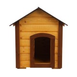 Cusca pentru caini talie mica, CC.03, din lemn, maro, 75 x 56 x 74 cm