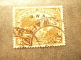 Timbru Sud-Vest Africa colonie britanica 1930 - supratipar SWA/4p, stampilat