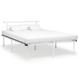 Cumpara ieftin Cadru de pat, alb, 140 x 200 cm, metal