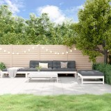 Cumpara ieftin Set mobilier relaxare de grădină 5 piese alb lemn masiv de pin