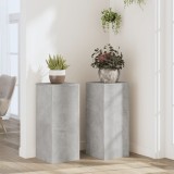 vidaXL Suport de plante, 2 buc., gri beton, 30x30x70 cm lemn prelucrat 852927