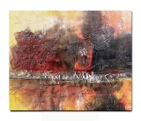 Cumpara ieftin Tablou abstract pictat manual, Fantezie in abstract 8, 60x50cm ulei pe panza in relief efect 3D, gata de agatat pe perete