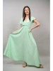 ROCHIE LUNGA PLISATA BICOLORA BULINE ASIMETRICA IN PARTEA DE JOS LUMINOSO S-M Verde Menta