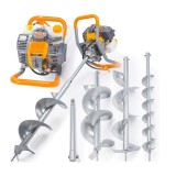 Motoburghiu pamant 6 CP 3 burghie + prelungitor, freza foreza pamant, Powermat