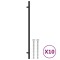Manere de dulap, 10 buc., negru, 320 mm, otel inoxidabil