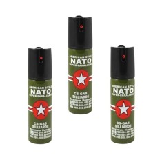 Set 3 Spray-uri Paralizante NATO Defence, 90 ml, Propulsie Jet, Verde