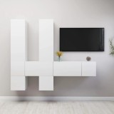 vidaXL Set dulapuri TV, 7 piese, alb, lemn prelucrat