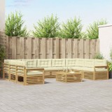 vidaXL Set de canapele de exterior cu pernă 10 pcs Alb și crem 3391180