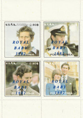 Eritrea 1982-Regalitate,supratipar ROYAL BABY 1982,bloc 4 val.,dantelat foto