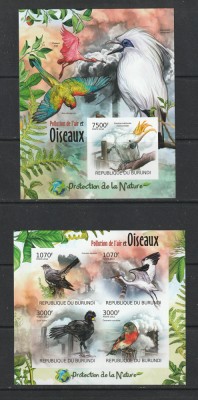 Burundi 2012 - Poluare si Pasari S/S 1v + M/S 1v NEDANTELATE MNH foto