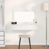 Masa Toaleta Suspendata vidaXL, Alb, 100x40x70 cm, Oglinda, Sertar, MDF, Dormitor, Moderna, Economie Spatiu