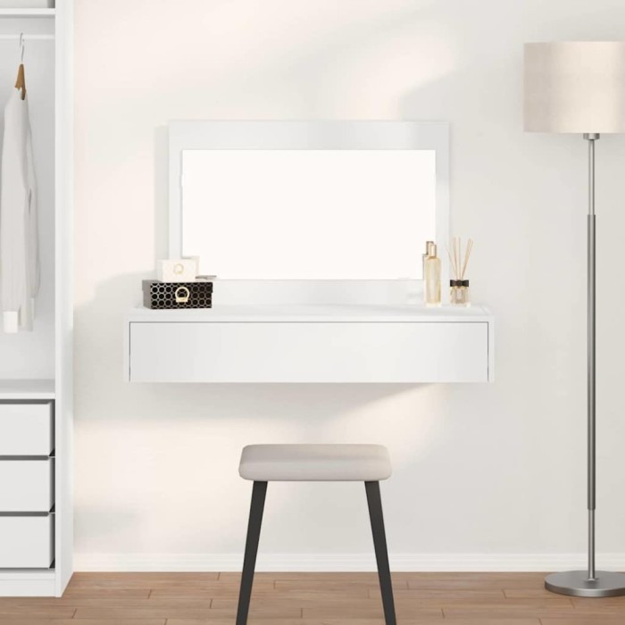 Masă de Machiaj cu sertar Alb 100 x 40 x 70 cm Lemn compozit