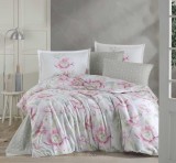 Set de lenjerie pentru pat dublu, Clasy, din bumbac satinat fin, Pataya