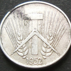 Moneda 5 PFENNIG - RD GERMANA / GERMANIA DEMOCRATA, anul 1952 *cod 1066 = lit.A